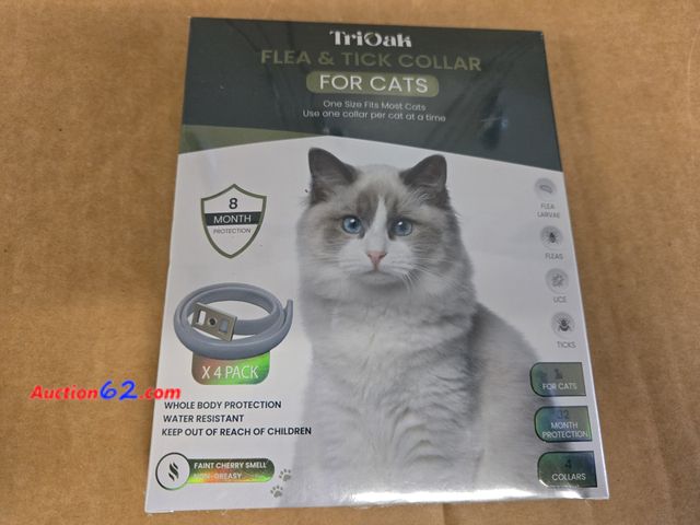 Lot 44-6835p - 4 Pack Flea and Tick Collars for Cats, 8 Months Protection Flea Collar for Cats, 4 Count Flea and Tick Prevention for Cats, Prevent and Trea...