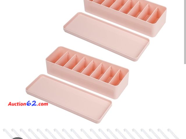 Lot 44-4033b - 2 Pack Pink Cord Organizer Box with Lid, Large Cable Management Case with Wire Straps for Phone Charger, Electronics Accessories, Makeup, Ar...