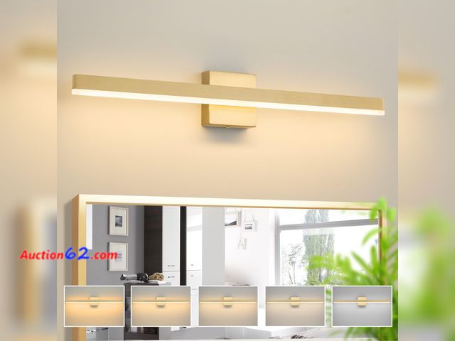 Lot 44-1878 - Eicrkodn Gold Bathroom Vanity Light 31.5 inch, 26W Dimmable 5CCT LED Modern Bathroom Light Fixture Over Mirror, ETL Certificated Not Tested ...