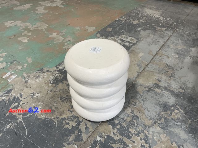 Lot 44-1598w - Threshold Irregular Liana Outdoor Patio Accent Table - White E-Commerce Return, A basic inspection has been given to this item. Sold AS-IS. ...