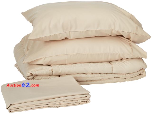 Lot 44-2568w - Sweet Home Collection 5 Piece Comforter Set Bag Solid Color All Season Soft Down Alternative Blanket &amp; Luxurious Microfiber Bed Sheets, ...