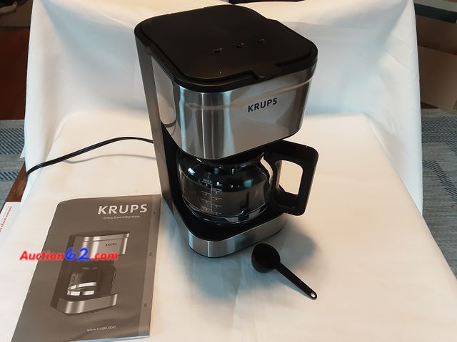 Lot 44-5699g - KRUPS Simply Brew Compact 5 Cup Coffee Maker: Stainless Steel Design, Pause &amp; Brew, Keep Warm, Reusable Filter, Drip-Free Carafe Used Te...