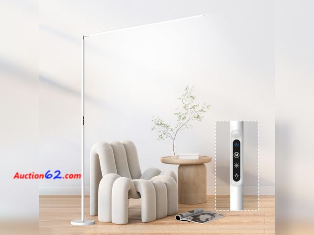 Lot 44-279 - SAMPHON LED Reading Floor Lamp, White Standing Lamp with Touch Control Dimmable 5 Color Temperature, Eye-Caring Bright Floor Reading Light f...