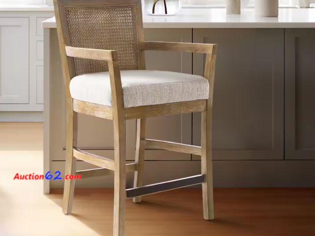 Lot 44-13b - Retail value $268- Blaine 25.5 in. Cream/Reclaimed Natural Wood Counter Stool Appears New Not Tested