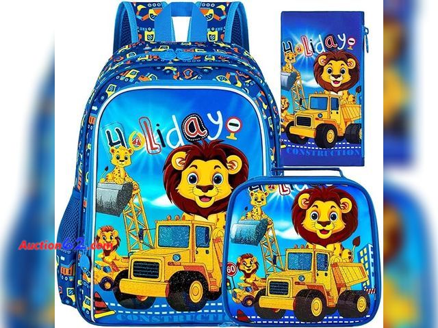 Lot 44-159b - HPJGD 3PCS Boys Dog Backpack, Water Resistant Appears New, A basic inspection has been given to this item. Sold AS-IS.