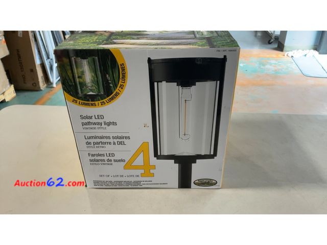 Lot 44-1740a - Naturally Solar 4-Pack LED Pathway Lights Vintage Style See All Photo's Not Tested Appears New, A basic inspection has been given to this it...