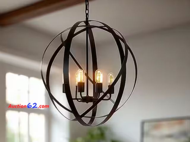 Lot 44-1824i - $80 Retail price - Tira 6-Light Matte Black Orb Chandelier Appears New, A basic inspection has been given to this item. Sold AS-IS. See All ...