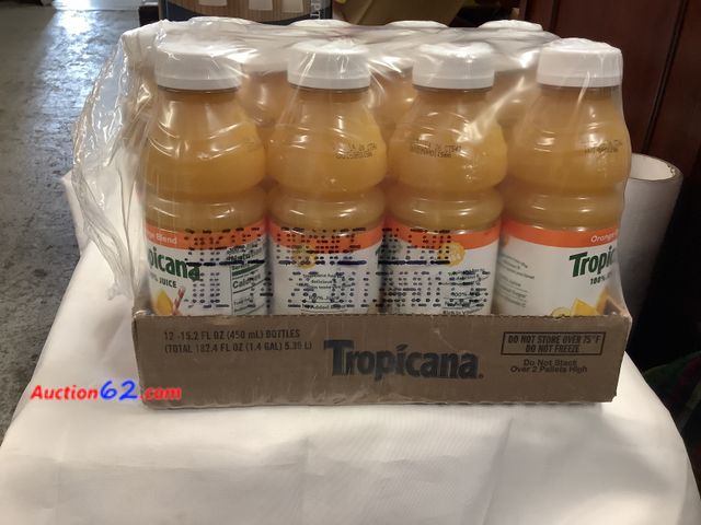 Lot 44-6105w - 12/15.2oz pack of Tropicana Orange Blend Juice, New.
Expires on 07/14/2026 See All Photo's Not Tested Never opened, Factory Sealed