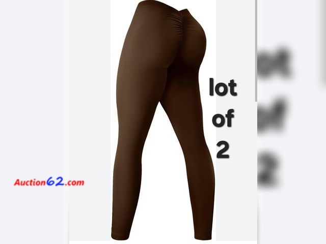 Lot 44-4010p - 2 Pack Size XL YESGG Workout Leggings for Women - Workout Pants Women Leggings Yoga Pants Butt Lifting Leggings for Women Brown Appears New,...