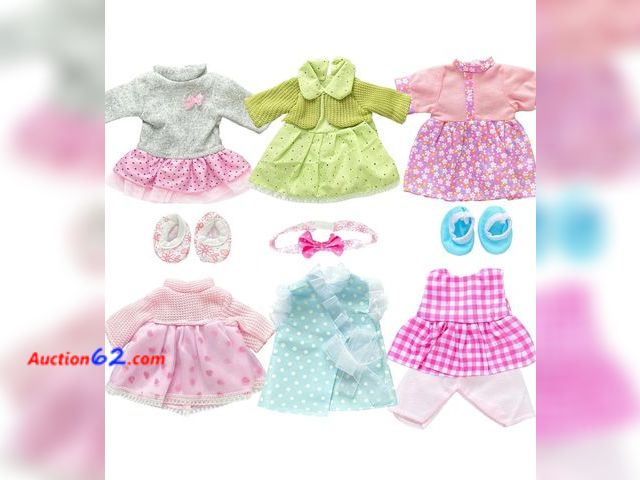 Lot 44-7339b - Lot of (5) pack of 6 Alive lovely baby dress clothes accessories gown outfits for 12 inch doll Bitty baby doll  Appears New, A basic inspect...