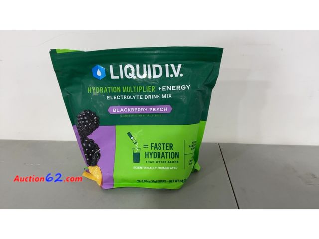 Lot 44-1735j - Liquid I.V. Hydration Multiplier +Energy Blackberry Peach Not Tested See All Photo's E-Commerce Return, A basic inspection has been given to...