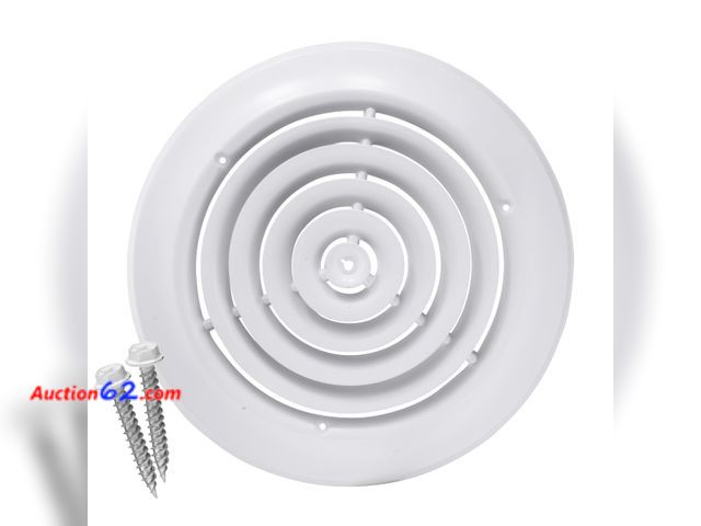 Lot 44-4030w - HVAC Premium 12'' Round Ceiling Diffuser - Easy Air Flow - HVAC Vent Duct Cover [White] - [Outer Dimensions: 16''] Appears New, A basic insp...