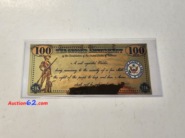 Lot 44-8307u - 2ND AMENDMENT 21K PLATED FANTASY BILL-T