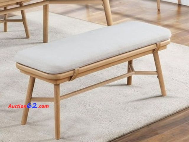 Lot 44-1519p - $115 Retail value- Better Homes &amp; Gardens Springwood Dining Bench  Natural Finish Appears New, A basic inspection has been given to this...