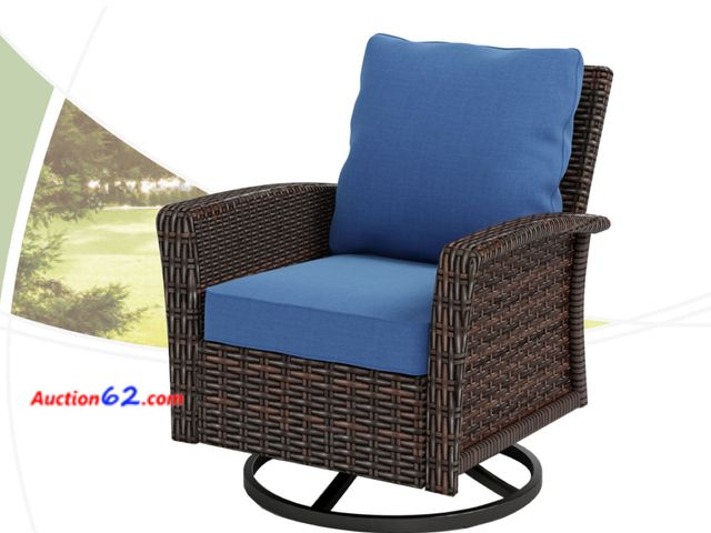 Lot 44-930w - PREMIUM HOME SOLUTION Outdoor Swivel Patio Chair- Missing Cushion Covers Appears New, A basic inspection has been given to this item. Sold A...