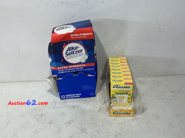 Lot 44-553j - Alka-Seltzer Effervescent Extra Strength Heartburn Medicine Tablets (72 Count) &amp; Ricola Drops- Lemon Mint, 18 Drops per pack E-Commerce ...
