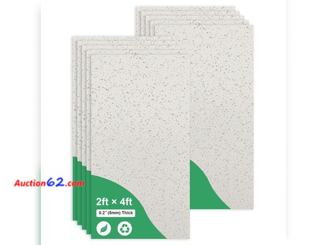 Lot 44-1683w - $159.98 Retail price - Gigrwiin 2ft x 4ft Printed Pro Ceiling Tiles - Drop Ceiling Tiles 24 x 48in – Waterproof, Washable and Fire-Rated - R...