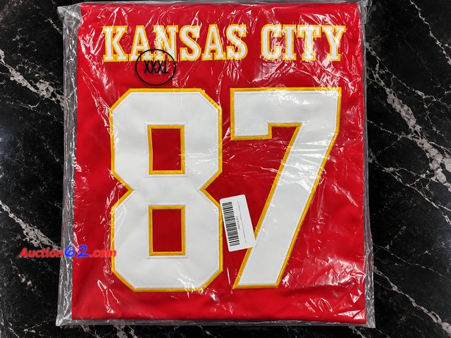 Lot 44-6082m - Travis Kelce , Men’s 3XL Red &amp; White, E-Commerce Return, A basic inspection has been given to this item. Sold AS-IS. See All Photo's Not...
