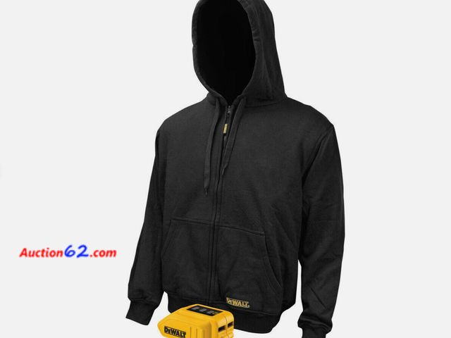 Lot 44-20g - Retail value $137- Men's XLarge 20V XR Lithium Ion Black bare Hoodie with 1 USB Power Adapter- Battery NOT included  Appears New Not Tested