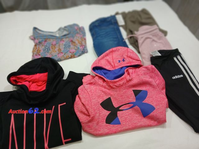 Lot 44-4036b - New with tag size 10 - 12 pull on pants, tag 38.00. Used Adidas sweatpants.  Gently used converse sweatpants for 8 to 10 years.  One gently ...