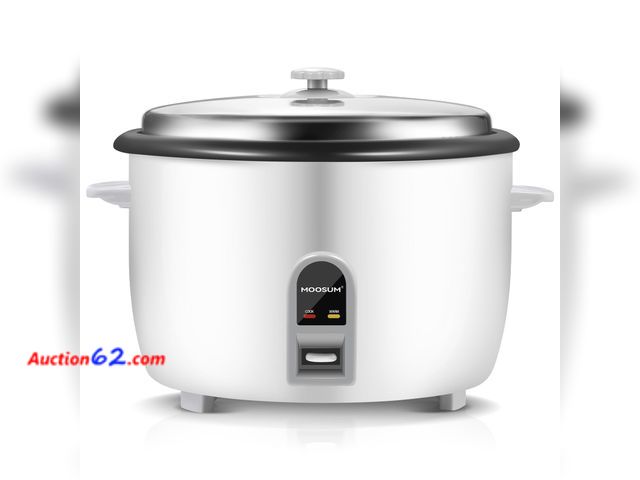 Lot 44-834i - $129.99 Retail price - MOOSUM Commercial Rice Cooker, Large Capacity 30-Cup (UnCooked), 60-Cup (Cooked) with One Touch Operation and 12-Hour...