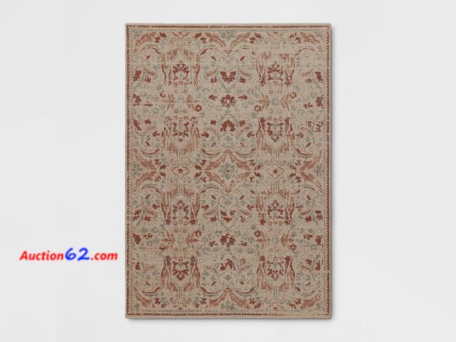 Lot 44-686p - Retail value $180- 7'9"x10' Ornate Persian Outdoor Area Rug Orange - Threshold E-Commerce Return, A basic inspection has been given to this ...