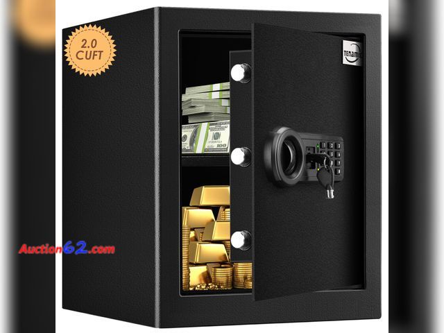 Lot 44-1645w - $99.99 Retail price - Tenamic Safe Box 2.0 Cuft Fireproof Waterproof Home Safe, Keypad Large Lock Box Cabinet Safes, Solid Alloy Steel for O...