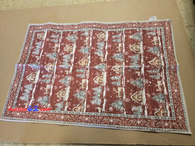 Lot 44-6523t - LEEVAN Christmas Door Mat Outdoor Entrance, 2x3ft Washable Appears New, A basic inspection has been given to this item. Sold AS-IS.