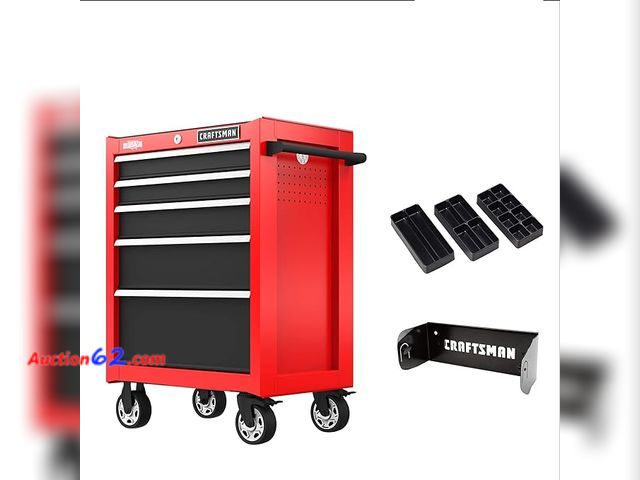 Lot 44-15z - $580 Retail value- CRAFTSMAN Rolling Tool Chest, 26-inch, 5-Drawer, Workshop Tool Storage with Wheel...
