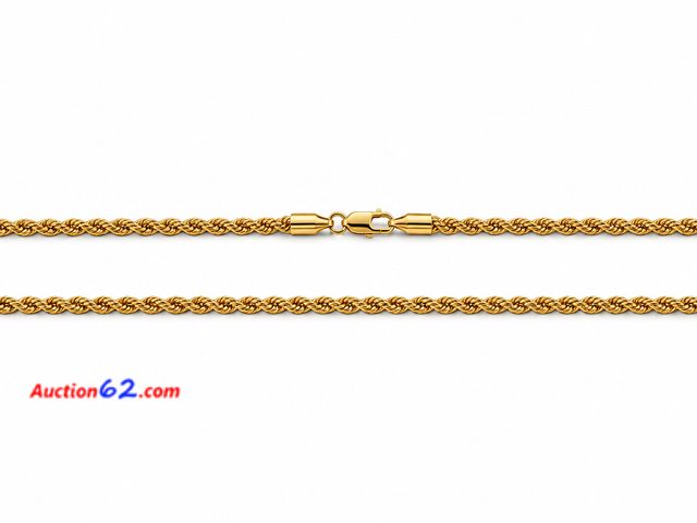 Lot 44-6023m - 14k PLATED Approximately 16 in rope necklace. Appears New, A basic inspection has been given to this item. Sold AS-IS. E-Commerce Return, A ...