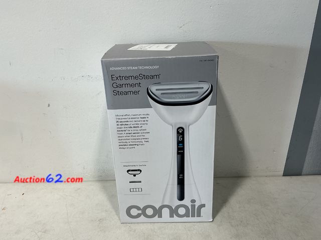 Lot 44-968 - Conair ExtremeSteam Garment Steamer See All Photo's Not Tested E-Commerce Return, A basic inspection has been given to this item. Sold AS-IS...