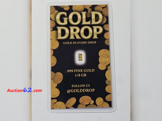 Lot 44-8324i - 1/8TH GRAIN .999 FINE PURE GOLD BAR. COMES IN A NICE CARD SEALED.-NT