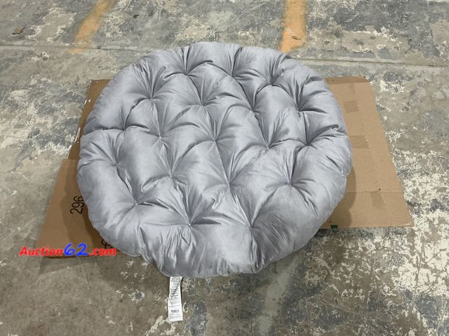 Lot 44-1607b - $82 Retail value- 48 in. x 48 in. x 4 in. Indoor Papasan Cushion in Silver 1. Appears New, A basic inspection has been given to this item. S...