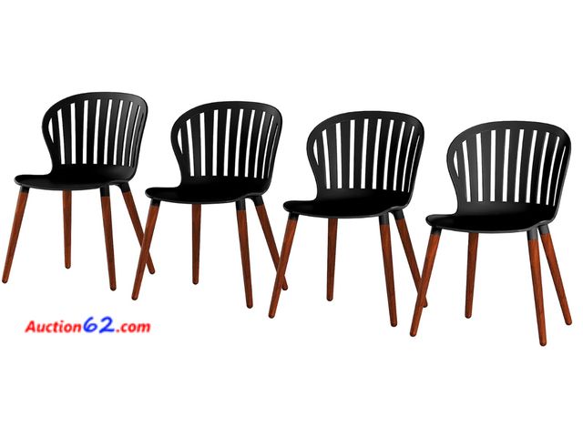 Lot 44-65z - Retail Value of $449- Amazonia | Ideal for Patio and Outdoors, Black Beira 4-Piece Dining Chairs | E...