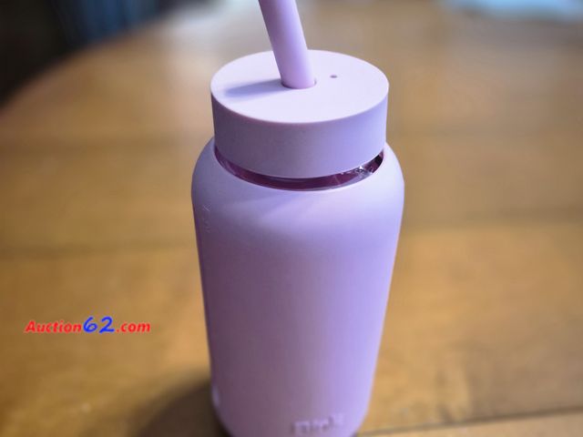 Lot 44-3004q - NEW - Pink - Bink 27oz Day Water Bottle Straw Cap Latte - Day Bottle + Straw Cap - Glass Bottle - New with Tags - See Pictures Appears New, ...