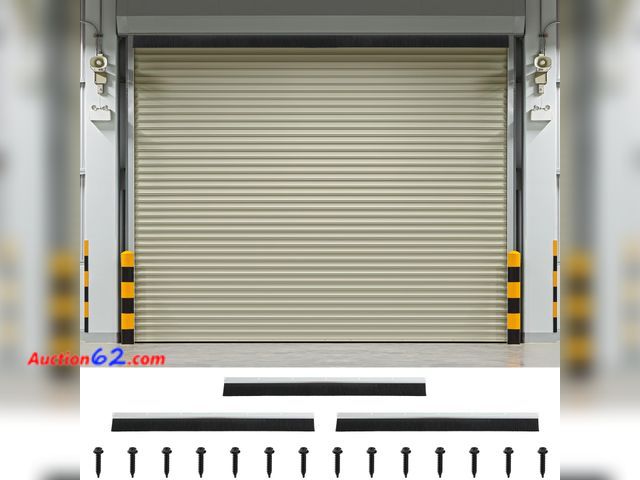 Lot 44-2620w - DoubleFill 3" Roll up Garage Brush Seal for Top, 10ft Long Heavy Duty Garage Door Seal Nylon Brush with Aluminum Track No-Drill 45deg Holder...