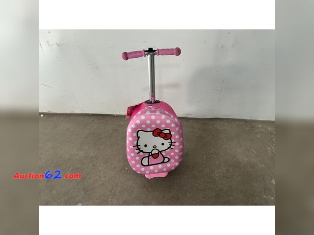 Lot 44-1509 - Hello Kitty Scooter Luggage - Ride-On Suitcase, Pink, Polka Dot E-Commerce Return, A basic inspection has been given to this item. Sold AS-I...
