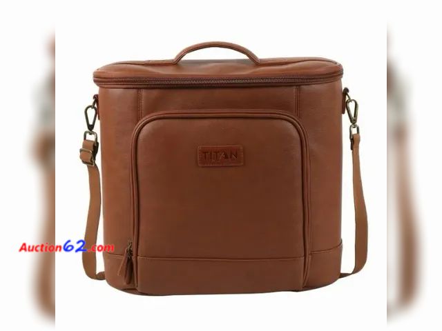 Lot 44-235g - Retail of $67.99- Titan Faux Leather Cooler Tote Appears New, A basic inspection has been given to this item. Sold AS-IS.
