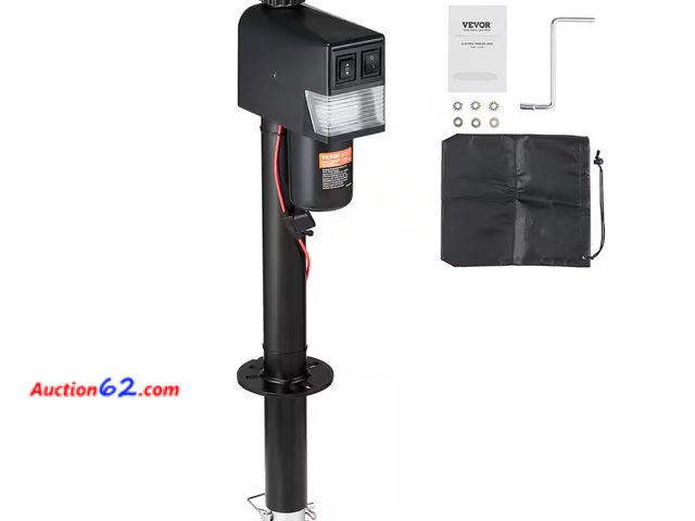 Lot 44-224g - VEVOR Electric Trailer Jack 3500 lbs. Capacity Electric Tongue Jack w/Waterproof Cover for Lifting RV Trailer 9.84 - 33.85 in. Appears New, ...