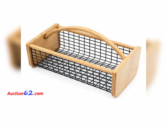 Lot 44-2524e - Garden Hod Harvest Basket with Wooden Handle, Portable Vegetable Fruit Picking Basket for Garden, Patio, Farm Appears New, A basic inspectio...