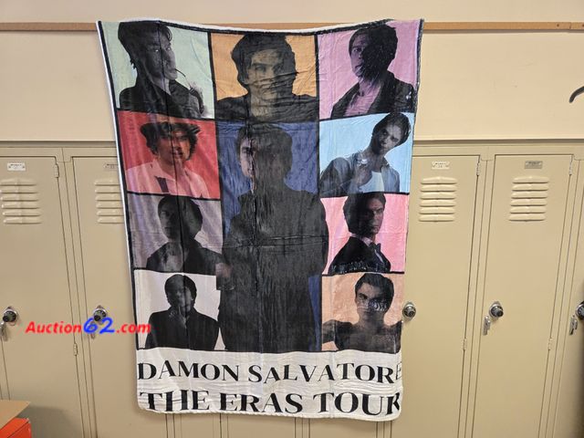 Lot 44-6531p - Damon Actor Salvatore Thow Photo Collage Blanket, Soft Flannel Fleece 50"x40" Appears New, A basic inspection has been given to this item. S...