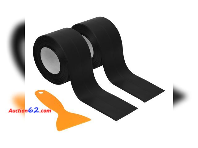 Lot 44-731 - Black Caulk Tape 2 Rolls Self Adhesive Waterproof Countertop Caulking Sealant Tape, Bathroom Caulk Strip for Countertop, Toilet, Bath Tub, S...