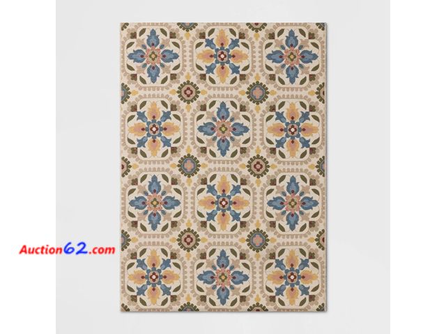 Lot 44-289 - Nomad Rectangular Woven Outdoor Area Rug Beige 5x7 See All Photo's Appears New, A basic inspection has been given to this item. Sold AS-IS.