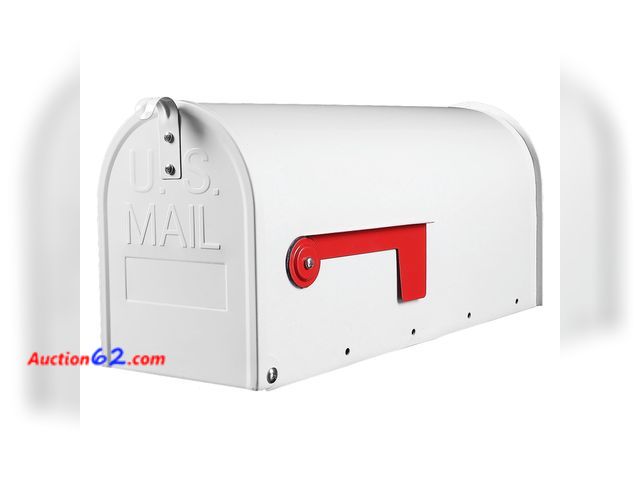 Lot 44-2705 - Mail Boxes for House Outside, RAINHOL White Mailboxes for Outside, Galvanized Steel Post-Mount Mailboxes, 19 x 8.7 x 6.7 Inches Appears New,...