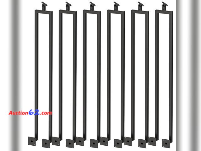 Lot 44-243m - $129.99 Retail price - 6 Pack U Shape 39.6" Stair Balusters with Adjustable Top Bracket for Staircase Interior, Side Mount Industrial Wrough...
