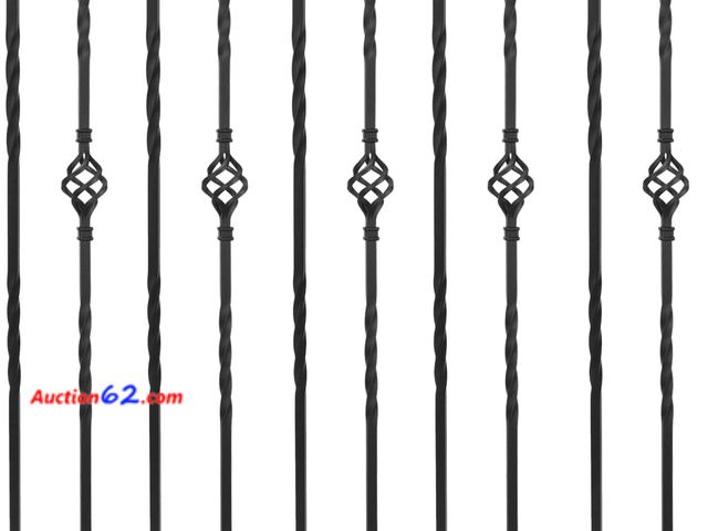 Lot 44-321M - Sidasu 10-Pack Wrought Iron Stair Balusters, 44" Basket Twist Design See All Photo's Appears New, A basic inspection has been given to this ...