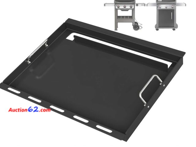 Lot 44-1785 - $96 Retail price- 6787 Full Size Griddle with Handles for Weber Spirit I &amp; II 300 Series, Flat Top Grill Insert Replacement for Weber GS...