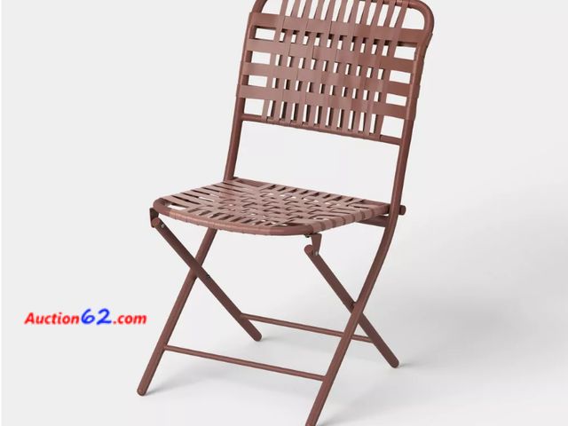 Lot 44-4050f - Open Weave Folding Chair Brown - Threshold Appears New, A basic inspection has been given to this item. Sold AS-IS. See All Photo's Not Test...