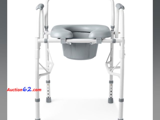 Lot 44-4007i - Retail value $94- Guardian Padded Steel Drop-Arm Commode 350lbs 1Ct Appears New, A basic inspection has been given to this item. Sold AS-IS....