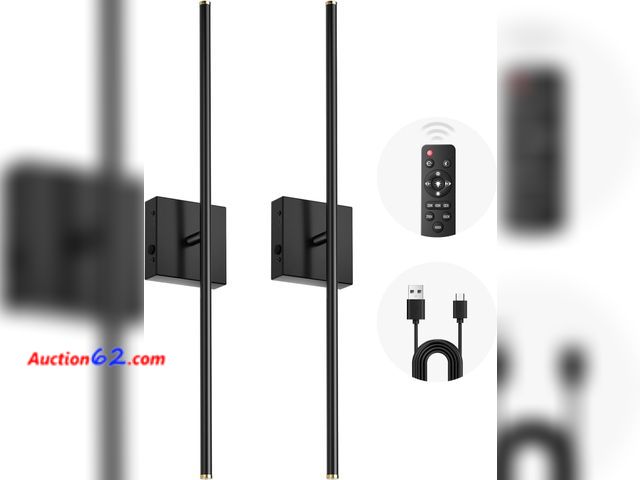 Lot 44-1662o - $89.99 Retail price - CLY Battery Operated Wall Sconces Set of 2, 10000mAh Rechargeable Wireless Wall Lights with Remote, 6 Color Temp Dimma...